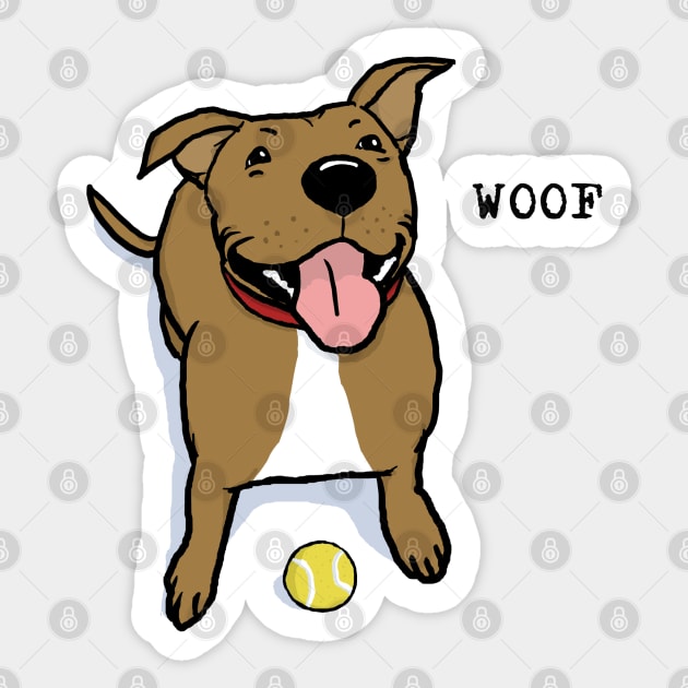 Woof Dog | Big Brown Dog With Tennis Ball Wants To Play Sticker by Coffee Squirrel